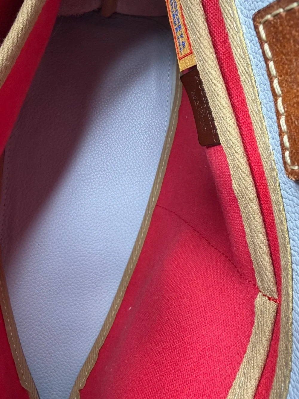NWOT Dooney & Bourke Wakefield Pale / Sky Blue Pebbled Leather Tassel Tote - Picture 14 of 17